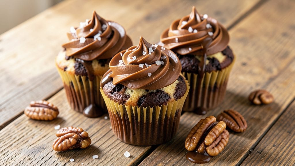 Baker's German Chocolate Cupcakes Recipe: Toasted Pecan-Cocoa Crowns and Fudgy Layers