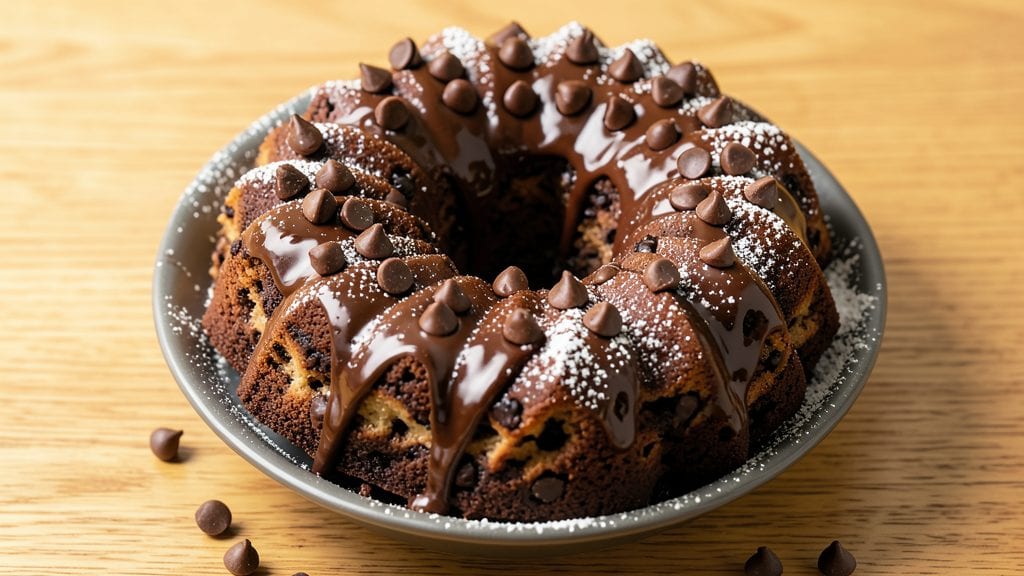 Chocolate Chocolate Chip Nothing Bundt Cake Copycat Recipe: Two-Layered Swirls With Hidden Hershey’s Kisses