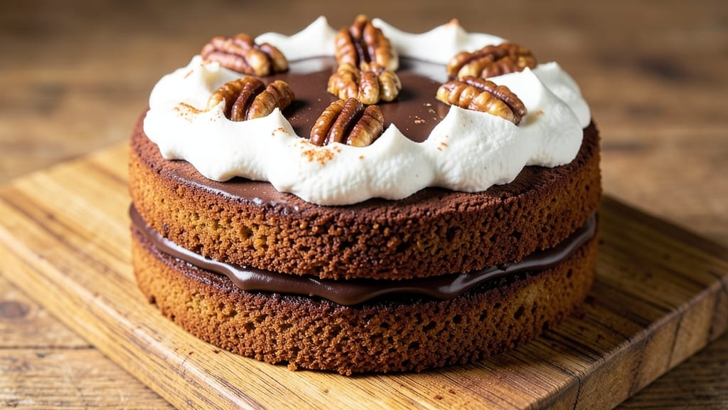 Traditional German Chocolate Cake Recipe: Toasted Pecan-Cocoa Crunch With Fudgy Layers